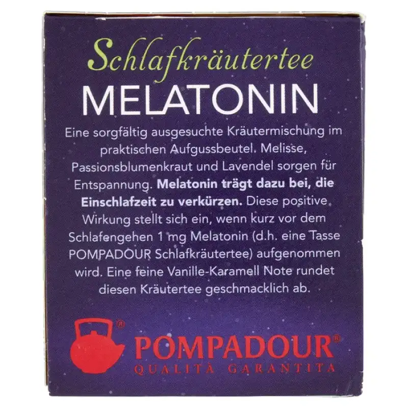 Pompadour Infusion Ierburi de Somn Melatonina in Filtre Fara Zahăr Plicuri 18 x 2 g Bax 12 buc.